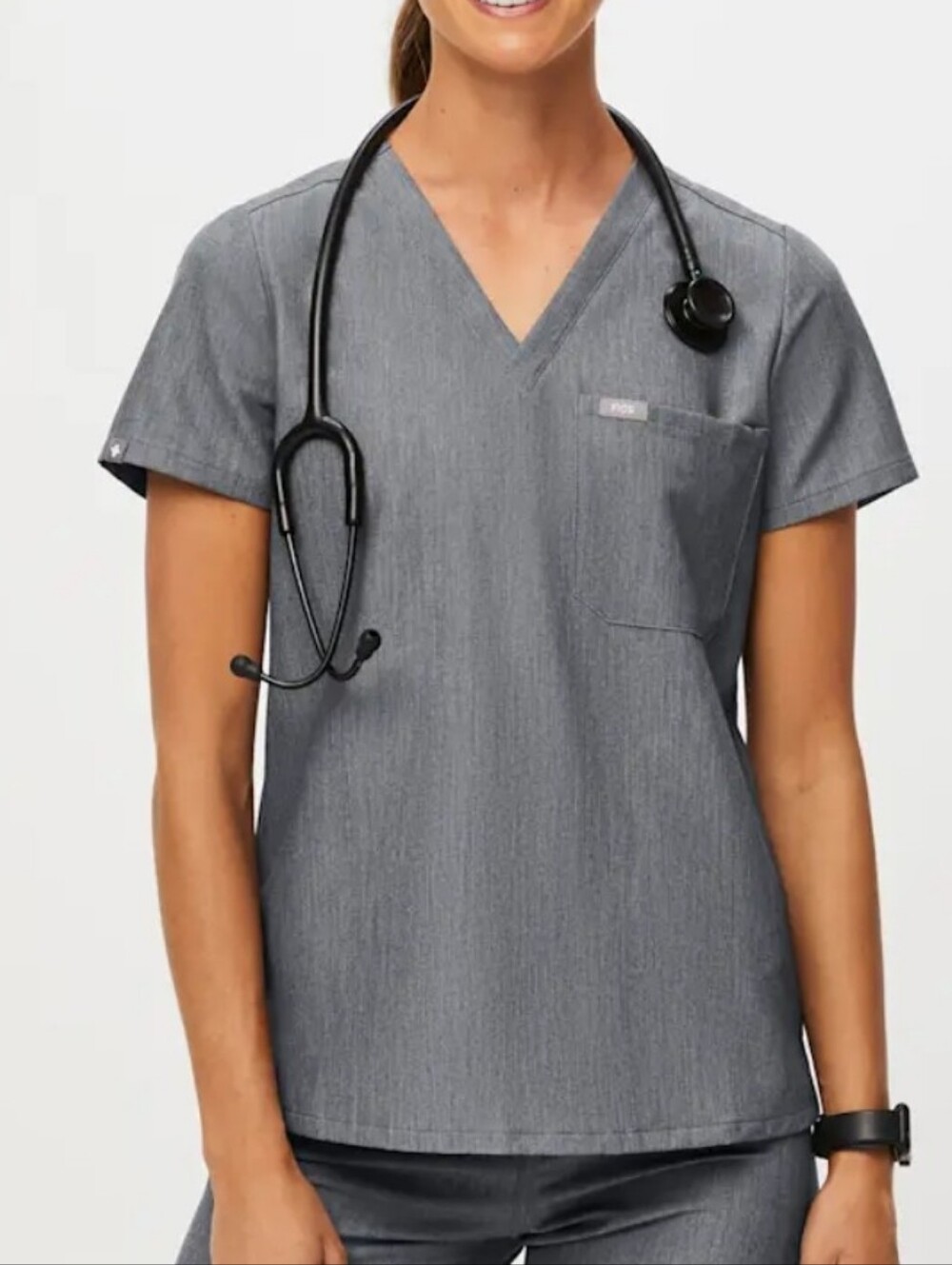 FIGS Women's Catarina Graphite Scrub Top